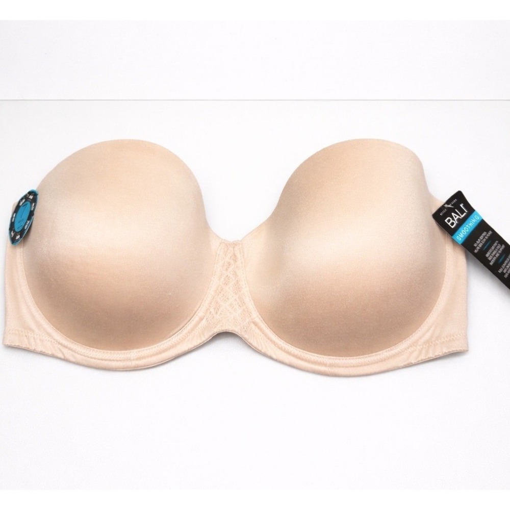 Bali Strapless Bra 40D Beige Nude Underwire One Smooth U DF6599 - 7 Ways To Wear